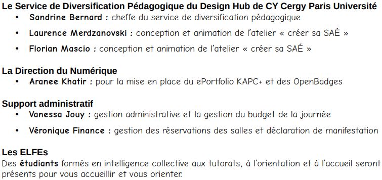 Equipe organisatrice